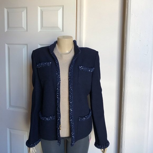 St. John Jackets & Blazers - St. John Collection Navi Blue Blazer size 10